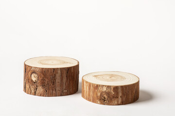 Beautiful texture of wood tree stump or chopping product display placement in nature concepts background.design for key visual packaging