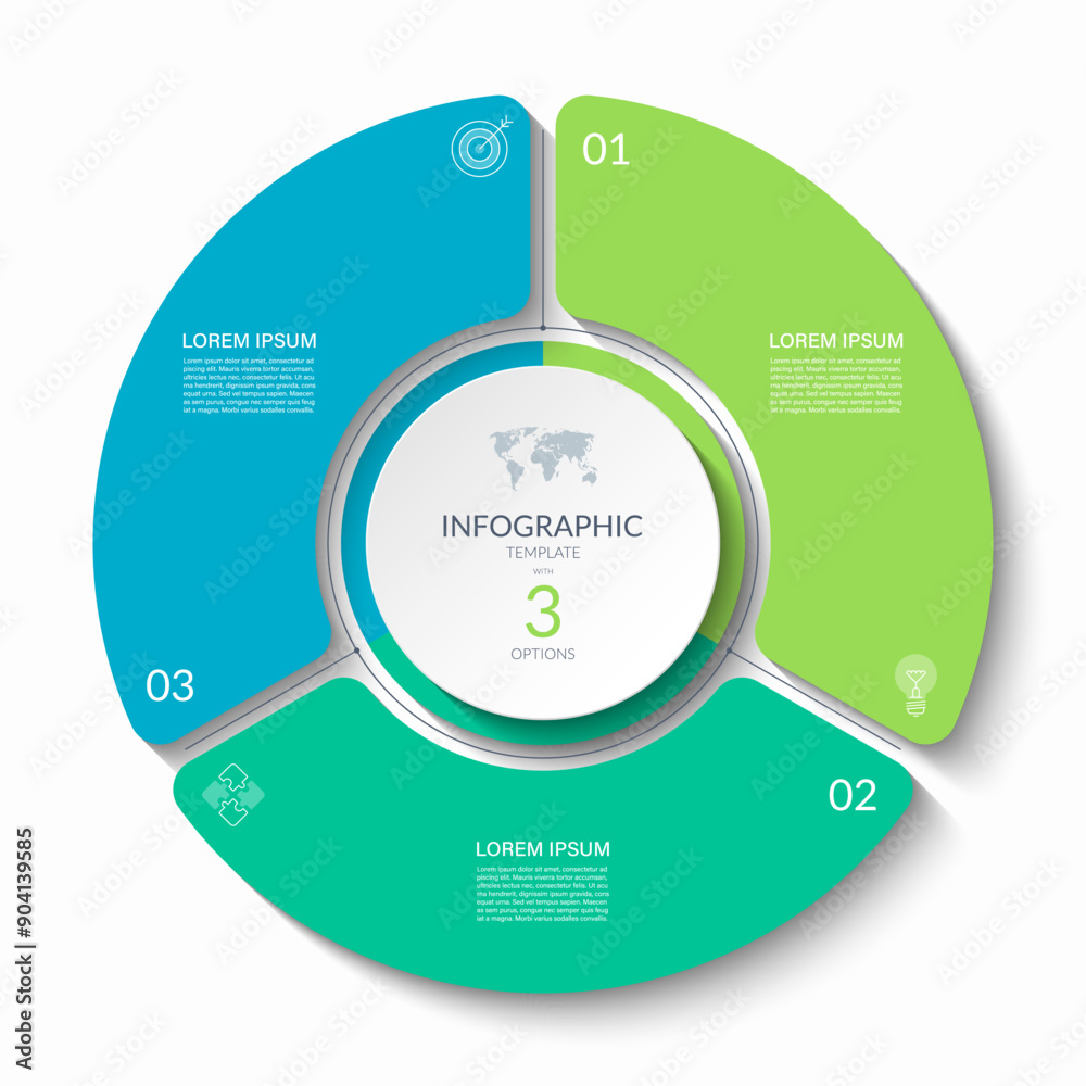 Canvas Prints infographic circular vector template with 3 options, parts. 3-step cycle diagram for business infogr