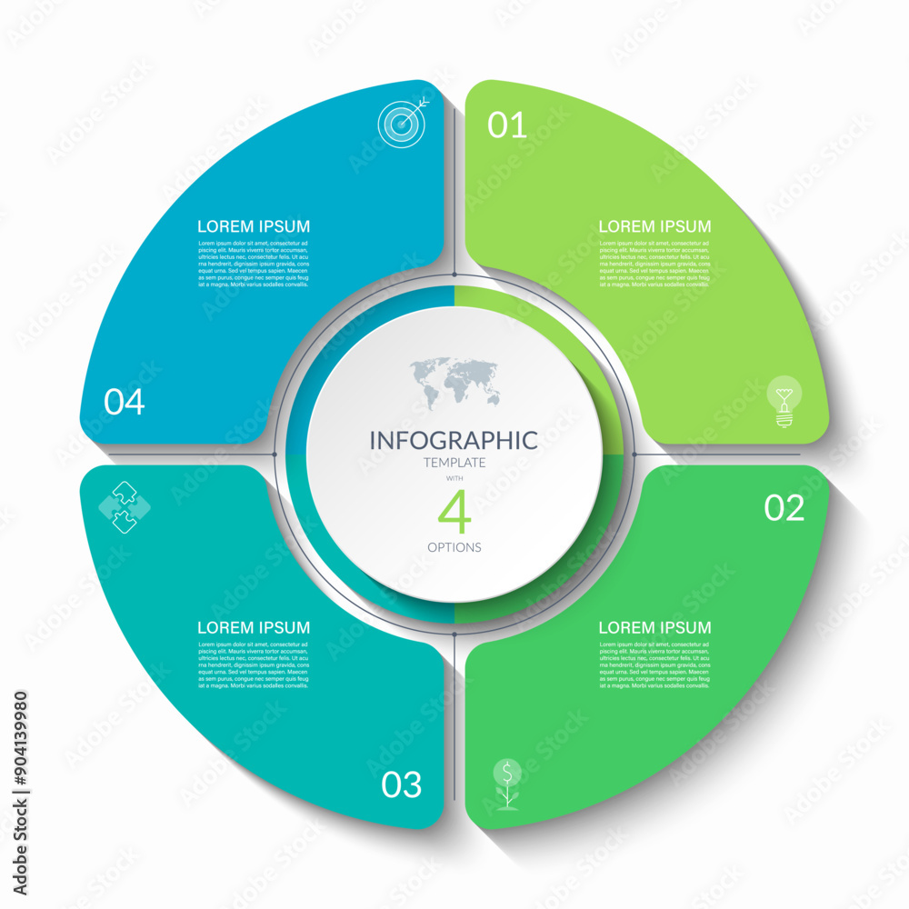 Canvas Prints infographic circular vector template with 4 options, parts. 4-step cycle diagram for business infogr