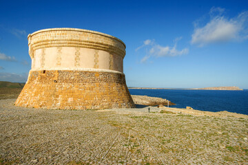 Fornells tower (18th century), Bahia de Fornells, Mercadal, Menorca, Illes Balears, Spain
