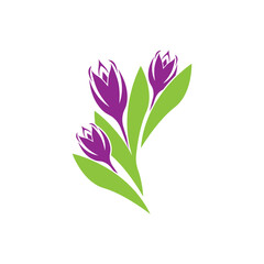 Saffron logo vector , flower saffron logo design template