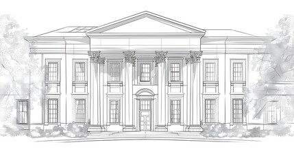 Impressive Neoclassical Mansion with Ornate Facade and Columns