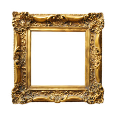 Luxury antique gold picture frame isolated on white background