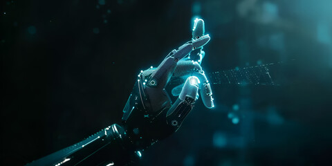 world map with alpha matte ,robotic hand with blur back ground , wallpaper for technology lovers, robotic hand working on screen