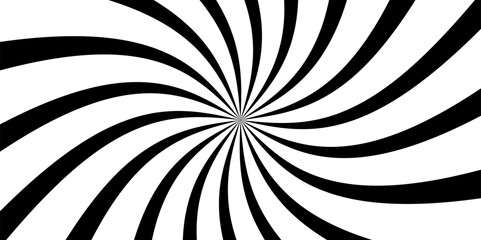 Black and White Radial Pattern. Rays background in retro style. Vector.