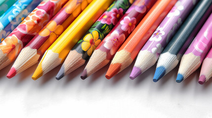 Colorful Crayons Arranged Neatly