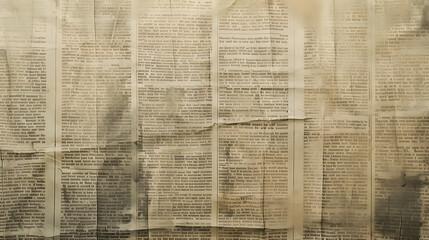 Obraz premium Old vintage newspaper. Ancient grunge texture articles, newsprint, magazine, brochure. Old antique retro journal page. AI generated