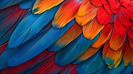 Fototapeta premium Captivating Feather Texture with Vibrant Multicolored Plumage
