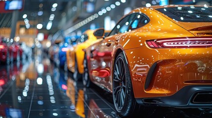 Luxury Sports Cars in Showroom