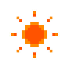 ドットで描かれた太陽のイラスト