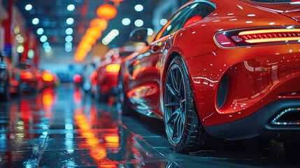 Luxury Sports Cars in Showroom