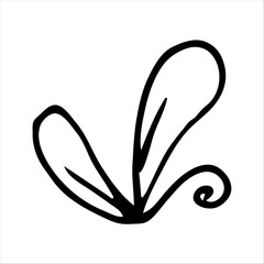 hand drawn simple botanical floral doodle element