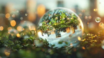 AI-driven resource management solutions utilizing non-toxic methods copy space surreal composite architectural backdrop