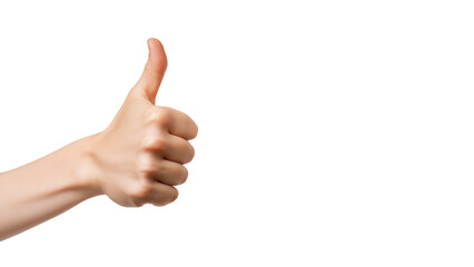 Thumb up finger cutout. Realistic hand with thumb up finger