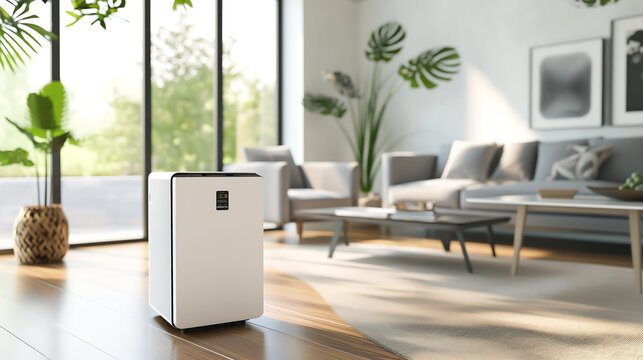 A dehumidifier in modern living room