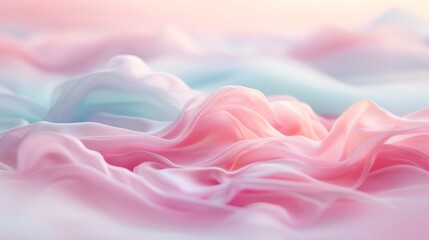 Fototapeta premium Soft pastel waves create a dreamy and serene atmosphere, perfect for backgrounds in art, fashion, and design projects.