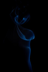 The artwork created from smoke is beautiful and gentle. Taken with a camera that has a high magnification rate.