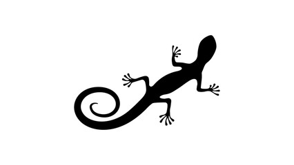 Gecko emblem , black isolated silhouette 