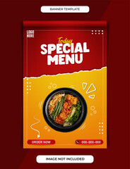 Today special menu  banner template for social media story post or for printing