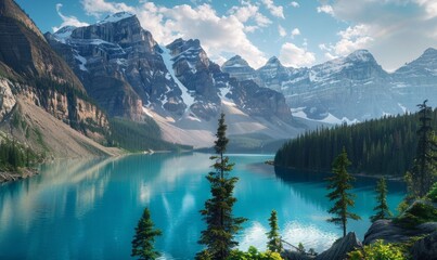 Mesmerizing Aurora Borealis Illuminating Canadian Night Sky: Breathtaking Natural Landscape for Travel and Lifestyle Marketing. Stunning 4K AI-Generated Wallpaper Capturing Nature's Beauty and Wanderl