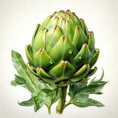 Fototapeta premium Watercolor Artichoke Illustration, Generative Ai