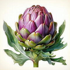 Obraz premium Watercolor Artichoke Illustration, Generative Ai