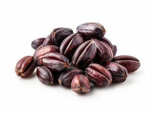 Obraz premium Photo of jojoba seeds, isolated on white background