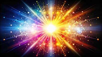 Naklejka premium A Vibrant Explosion of Light and Color with a Glowing Center