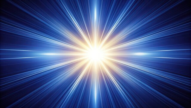 Abstract Light Burst With Blue Lines Radiating Outward