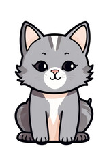 clipart of cute kitten illustration isolated