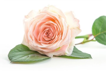 Naklejka premium Light pink Rose isolated on white background