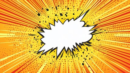 a comic speech bubble on an orange background