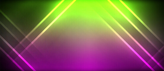 Neon glowing circle rays, light round lines in the dark, planet style neon wave lines. Energetic electric concept design for wallpaper, banner, background