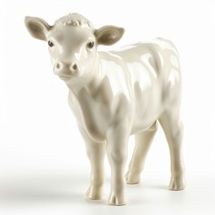 Naklejka premium medium shot of porcelain animal figurine, isolated on a white background, bright and vivid tonality, 