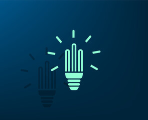 Obraz premium Vector illustration with shadow on blue background with gradient