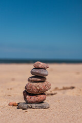 stack of stones on beach