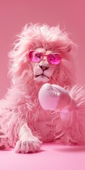 lion in pink