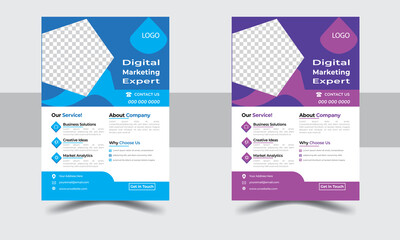 Abstract pattern modern business flyer design layout template. Easy to use and edit.