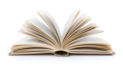 Open Book with Pages Fanning Out Isolated on white background