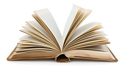 Open Book with Pages Fanning Out Isolated on white background