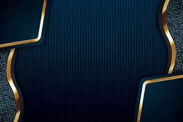 Abstract blue and gold background with striped texture.