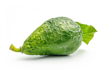 Naklejka premium Bilva leaf stock photo on white backdrop