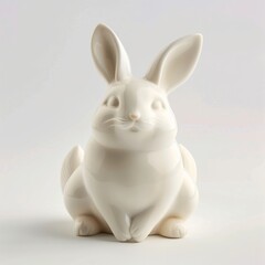 medium shot of porcelain animal figurine, isolated on a white background, bright and vivid tonality, 