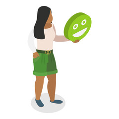 3D Isometric Flat Vector Illustration of Client Feedback, Consumerism, Survey, Marketing. Item 2