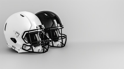 Fototapeta premium Black and White Football Helmets