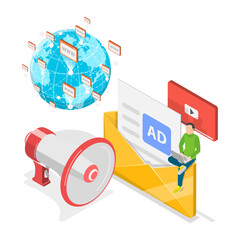 3D Isometric Flat Vector Illustration of Positive PR, Public Relations Strategies. Item 2