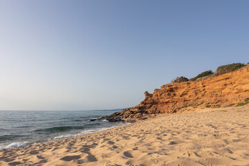 Beach and Cliff on Sardinia Island