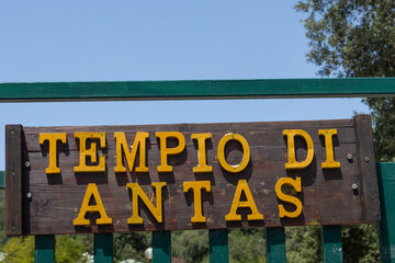 Fototapeta premium Entrance Sign for Temple of Antas