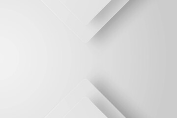 Abstract white geometric background with subtle shadows.