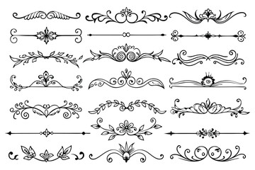A Collection of Hand-Drawn Floral Design Elements